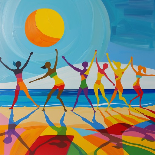 Imagine dancing on a sunlit beach with warm, uplifting rhythms creating the perfect summer dance track. The music integrates soft, flowing melodies with vibrant beats, transporting listeners directly to a sunny coast where every step on the sand syncs with harmonious beats from a ukulele, encapsulating the essence of joy and freedom.