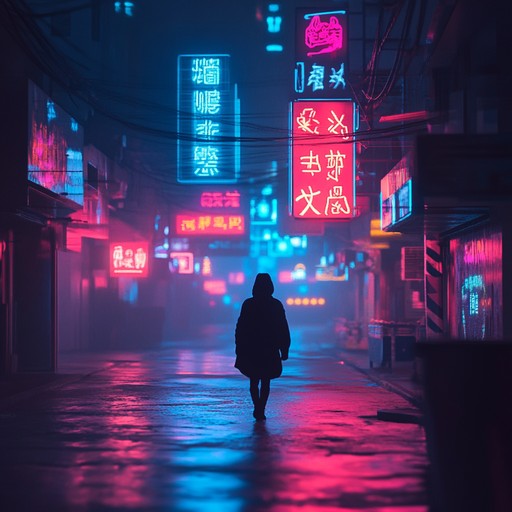 A haunting drum and bass track that blends atmospheric synths with brooding basslines, capturing the essence of wandering alone through neon lit urban streets at night, reflecting on lost memories and hidden emotions.