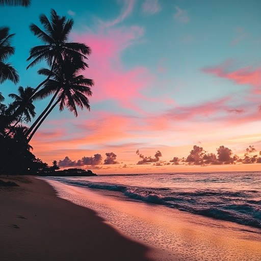 An instrumental piece featuring gentle ukulele melodies that evoke the calmness of waves lapping against a sandy shore during a tropical sunset. The music conveys a serene atmosphere, allowing listeners to drift into a peaceful state of mind as if they are relaxing on a tranquil beach at dusk