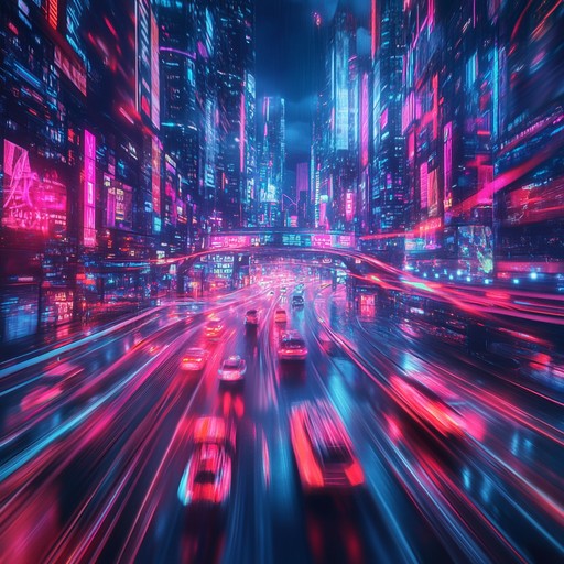 Imagine racing through neon lit city streets, with pulsating synths and driving rhythms creating an electrifying atmosphere. The futuristic soundscapes, infused with dark undertones and high energy melodies, encapsulate the essence of a cyberpunk chase scene, where every moment counts and adrenaline is at its peak.