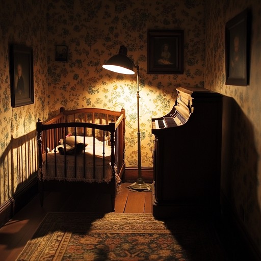 A chilling blend of gentle lullaby and unnerving undertones. This track features a soft, melodic music box tune layered with subtle dissonant chords and ghostly whispers, creating an atmosphere that's both calming and disturbing. The whispers echo faintly as the music box winds down, leaving a lingering sense of unease as it fades out into the night. A chilling blend of gentle lullaby and unnerving undertones. This track features a soft, melodic music box tune layered with subtle dissonant chords and ghostly whispers, creating an atmosphere that's both calming and disturbing. The whispers echo faintly as the music box winds down, leaving a lingering sense of unease as it fades out into the night.