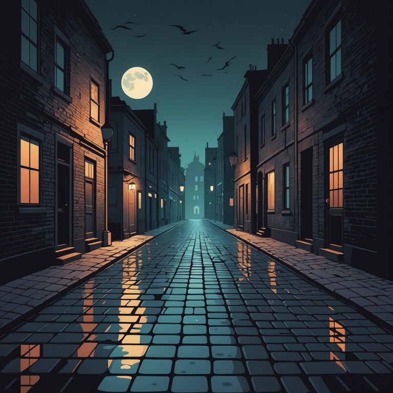 Echoes in the alley weaves unsettling, slow jazz melodies with a captivating sense of suspense and foreboding. The soundscape is dominated by dissonant chords and a haunting saxophone soliloquy, evoking the image of a foggy, dimly lit alleyway in a forgotten part of an old city. Each note and rest builds towards an almost tangible tension, making the listener feel both unsettled yet unable to leave the auditory illusion behind.