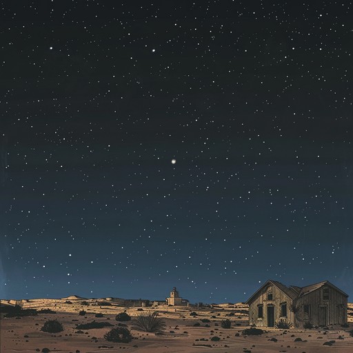 Transport listeners to an eerie american southwest desert ghost town at midnight. The haunting melody of a slide guitar intertwines with sparse percussion, creating a chilling and desolate ambiance. Listeners can almost feel the cool night breeze and hear the distant call of a coyote, evoking an unsettling yet captivating sense of mystery.