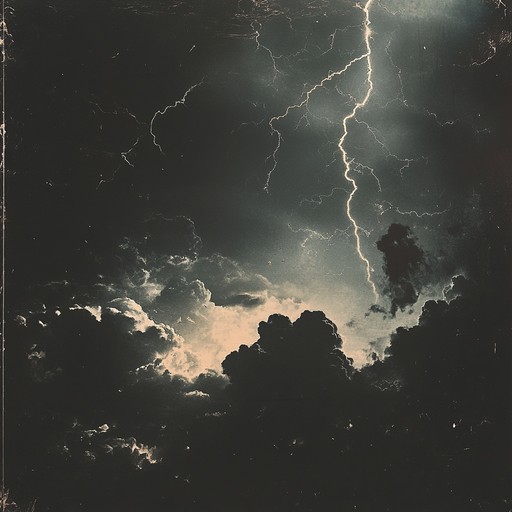 A fusion track where intense, rolling drums mimic a tempestuous storm, each beat capturing the raw force and progressive buildup of energy in a midnight storm scene. The sounds resemble thunder claps and the sharp, precise hits of lightning, ensnaring the listener in a musical downpour that feels palpable.