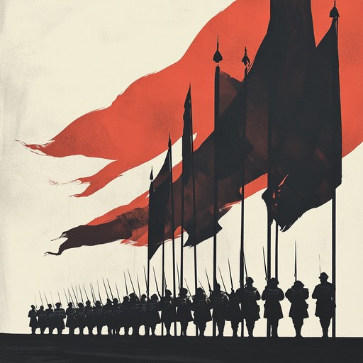 Emanating an air of unshakable determination, this bold instrumental military parade piece showcases grand melodies and powerful rhythms. The composition glorifies unity and strength, encapsulating the spirit of brave soldiers marching victoriously. Ideal for celebrations of military achievements and conveying a sense of national pride.