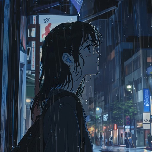 A piano driven instrumental creating a somber and reflective atmosphere, perfectly suited for moments of introspection within an anime narrative. The slow paced composition, laced with soft harmonies and subtle reverb, evokes the imagery of a rainy day, filled with nostalgic memories and profound emotions.