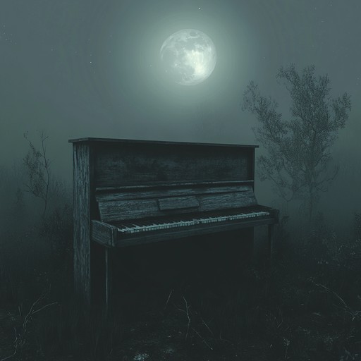 Delicate piano notes weave through an eerie soundscape, creating a haunting atmosphere that's both tranquil and subtly foreboding. This piece offers a perfect backdrop for reflective, introspective moments tinged with a sense of unease.