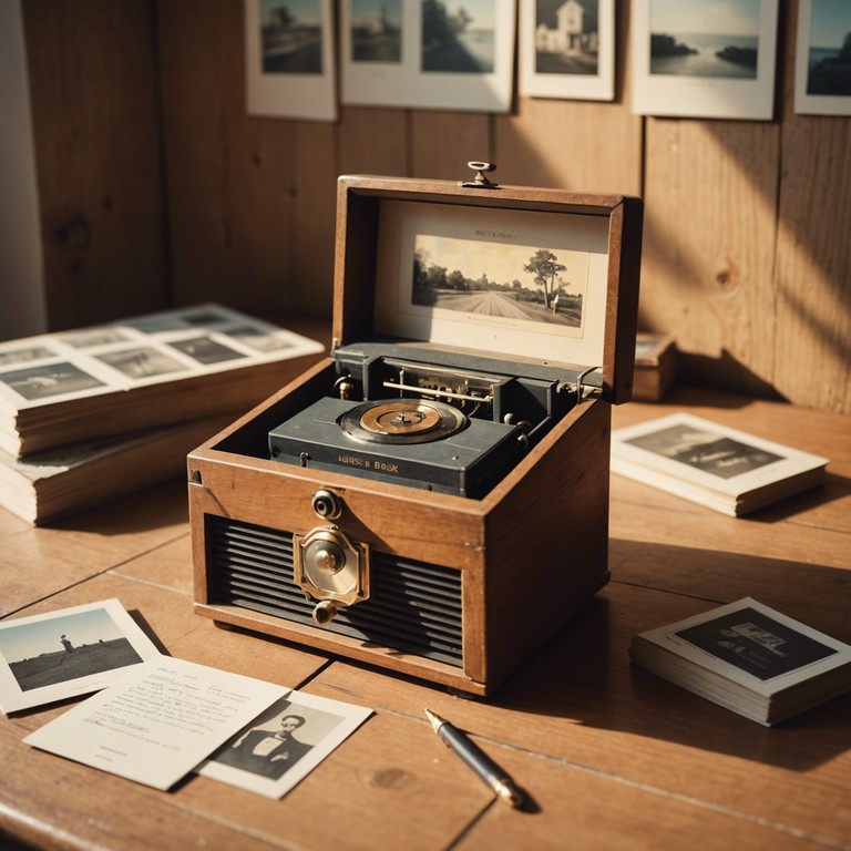 A music box gently plays a tune that evokes the warmth of a past summer, rich with memories of laughter and sunlit days. As the melody unfolds, it carries a delicate sense of nostalgia and a longing for days that once were, inviting the listener into a deep, introspective state.