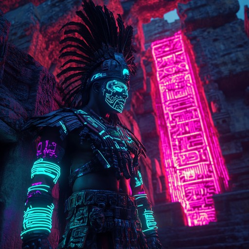 Dive into a sonic tapestry where aztec drumming converges with pulsating cyberpunk synths, crafting a mesmerizing journey across ancient roots to a dystopian realm. Ideal for film scores, this dynamic instrumental weaves historical richness with modern innovations.