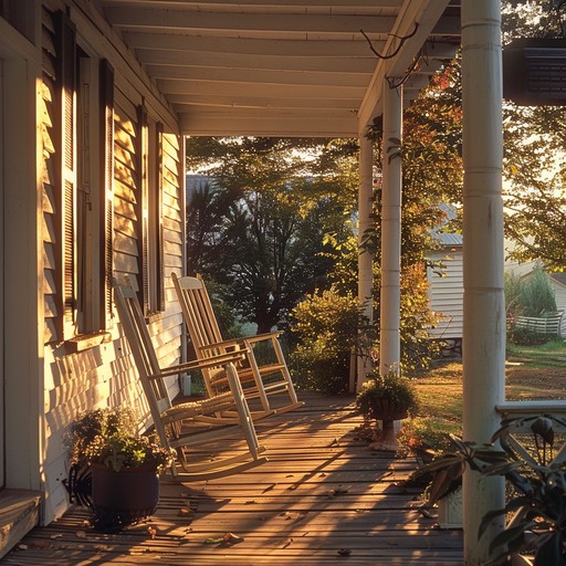 A soothing americana piece with gentle acoustic guitar melodies, designed to transport listeners to a serene summer evening on a front porch. The soft strumming and harmonious progressions evoke a sense of peace, relaxation, and nostalgia, ideal for winding down after a long day.