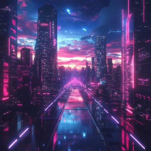 Step into a cosmic rave with groovy synthwave beats and futuristic soundscapes. This track transports you to a dancefloor among the stars, where uplifting rhythms and ethereal melodies create an atmosphere of boundless euphoria and otherworldly mystery.