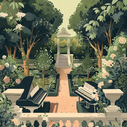 A gentle and soothing baroque tune that evokes memories of walking through serene gardens during the baroque period, featuring lush harpsichord melodies and tranquil string accompaniments. Ideal for relaxing and calming settings.