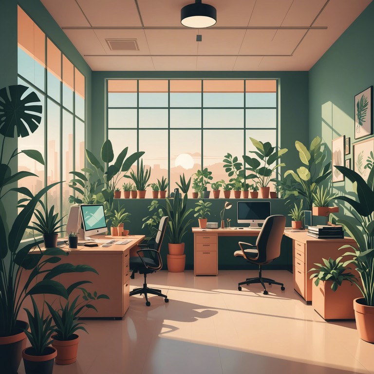 Enhance office productivity and morale with this calming yet uplifting ambient track, skillfully intertwined with smooth electric piano melodies and soft rhythms to create the perfect corporate soundscape.