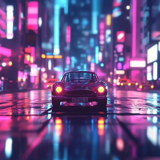 Feel the pulse of an electrifying neon city night, where bright synthwave melodies combine with energetic basslines to create a funky, nostalgic journey through time.