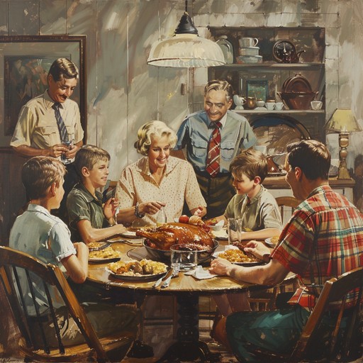 A beautiful, uplifting piece celebrating the warmth and love of a family reunion, with tender moments, joyful conversations, and nostalgic reminiscing