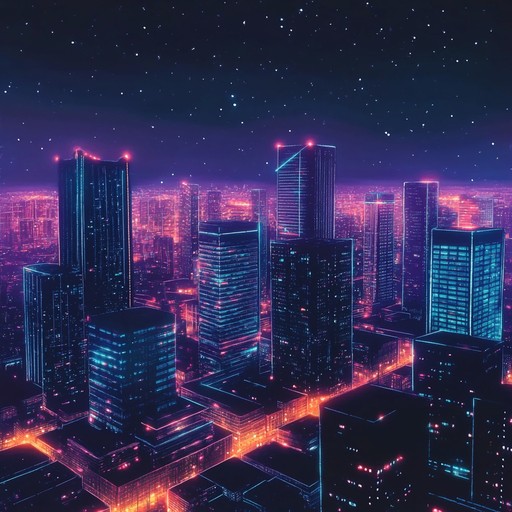 Immerse in the gentle yet electrifying ambiance of a neon bathed metropolis. Smooth electronic beats blend with ambient textures, creating a seamless fusion of cyberpunk aesthetics and velvety rhythms that transport you to a serene, high tech urban world.