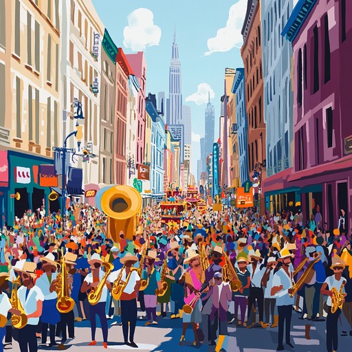 Reviving the old school marching band vibe with contemporary rhythms and an infectiously joyful tune, this piece captures the essence of communal celebrations and festive parades accentuated by the lively beats of a snare drum.