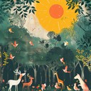 playful orchestral tune reflecting cheerful woodland mischief