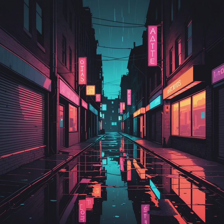 Delve deeper into the heart of a neon soaked city at night, capturing the darker tones of urban life intertwined with the technology of tomorrow. Dense synthetic layers intertwine with pulsing beats to evoke the complex mood of the cybernetic environment.