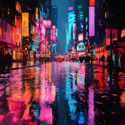 An exhilarating journey through bustling cityscapes at night, filled with rapid tempo beats, pulsating bass lines, and sparkling synthetic melodies. The music builds an infectious groove, making you feel the excitement and endless possibilities of urban nightlife.