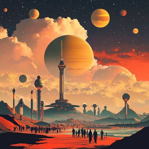 Picture an exuberant festival held on a distant planet, with unique attractions and lively celebrations under the starlit sky. This instrumental track embodies the thrill and energy of an intergalactic festival, using dynamic percussion and electronic sounds to produce a festive and captivating atmosphere.