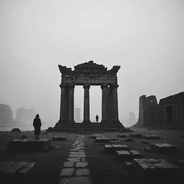 A delicate yet haunting track that transports the listener to the mystical ruins of an once glorious civilization, narrated through the mournful tones of a traditional duduk. The piece exudes the aura of lost legacies and silent whispers of the past, echoing the spirits that once inhabited those places. Its faint, whisper like sound captures the eeriness of the desolation, enveloped in a veil of mystical suspense.