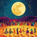 energetic blend of cultures celebrating unity under moonlight.