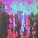 energetic and chaotic electronic dance track with stuttering beats and distorted synths