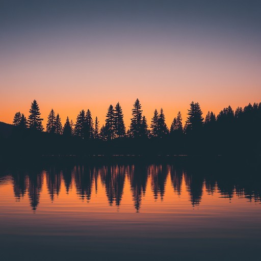 A soft, intimate orchestral composition featuring delicate strings and woodwinds, capturing the serene beauty of twilight as day fades into night, evoking feelings of peace, reflection, and gentle nostalgia.