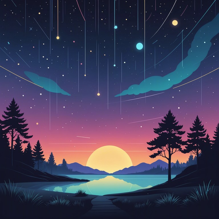 In this track, soft synth pads ascend into a realm of soothing, ethereal soundscapes, weaving through echoes and faint rhythmic pulses to create an elusive feeling of floating through a neon lit dream world.