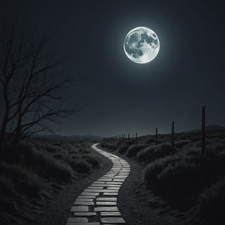 As the moon casts its glow, the synthesizer picks up the frequency of suspense, each note meticulously placed to enhance the sense of foreboding and intrigue that the night brings. This track could ideally serve as a background score for scenes portraying suspense or a buildup to a mysterious event in films or television shows.