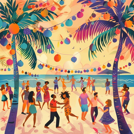 A rhythmic and upbeat salsa composition that embodies the fun and excitement of a tropical beach fiesta. Featuring lively brass and piano melodies set against an infectious clave rhythm, it brings the listener straight to a sunset shoreline filled with dance and joy.