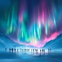 a cheerful instrumental celebrating winter holidays beneath aurora's glow