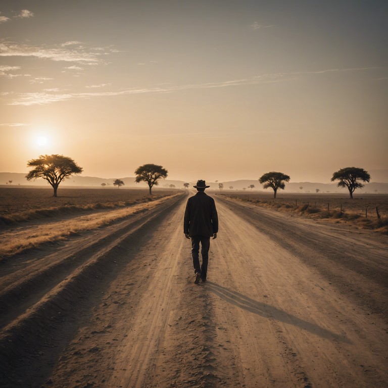 A song that captures the soul of americana with each strum, depicting a journey through windswept landscapes, the echoes of history etched into each note, crafting narratives of hard won hope and rugged landscapes. The track relies on a raw, gripping acoustic guitar that reflects the essence of a gritty, weathered american spirit.