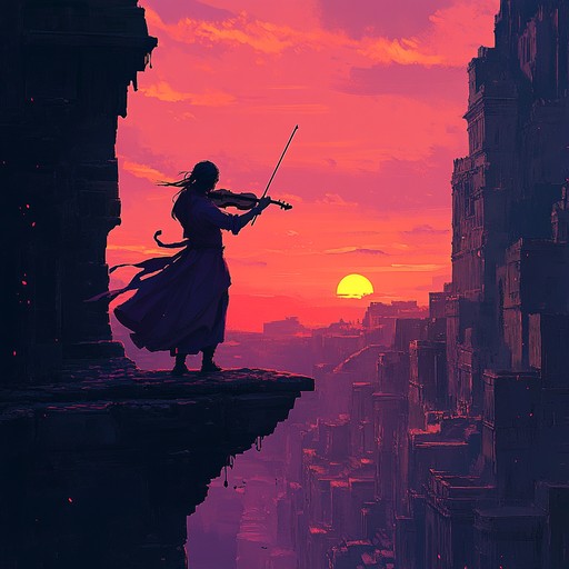 A stirring orchestral track with emotional highs and lows, beginning with a solo violin and expanding into a full symphony. Ideal for capturing moments of epic struggle and fleeting victory in dramatic anime narratives.