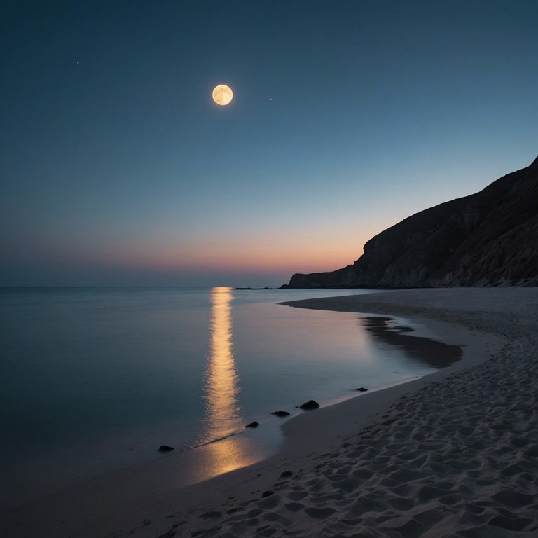 A musical journey portraying a night spent by the ocean under a star filled sky, where every note mimics the whisper of the waves, providing a soothing soundtrack for relaxation and contemplation.