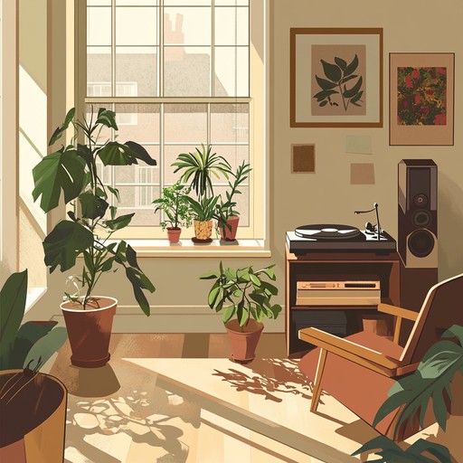 A relaxed, playful lofi track featuring dreamy beats and whimsical background noises that create a cozy, nostalgic ambiance perfect for unwinding at home on a lazy afternoon. The track combines gentle guitar strumming with subtle, lo fi effects and ambient noise, evoking a warm and comfortable feeling that's both soothing and slightly surreal