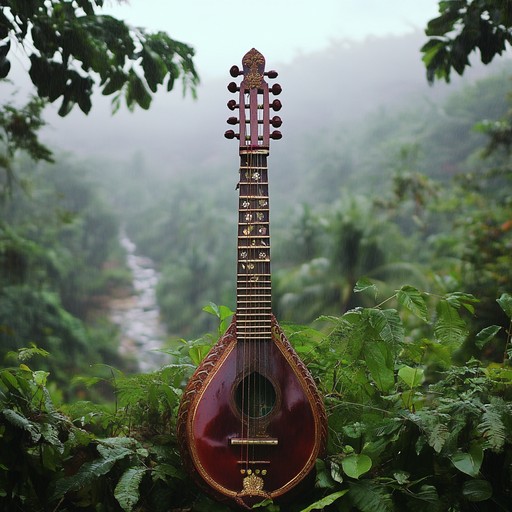 This instrumental piece captures the essence of the monsoon season in hindustani tradition. It features vibrant rhythms and lively melodies that invoke the imagery of raindrop dances and the festive spirit of rainy days. The strong connection to nature and intrinsic playfulness create an uplifting and joyful atmosphere.