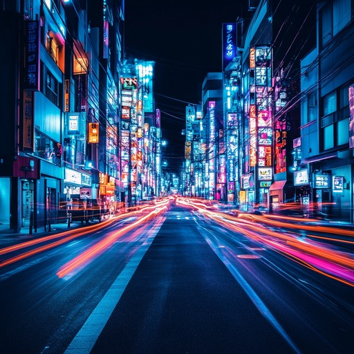 A lively j pop instrumental filled with synthesizers and driving rhythms that evoke the bustling streets and dynamic atmosphere of tokyo after dark