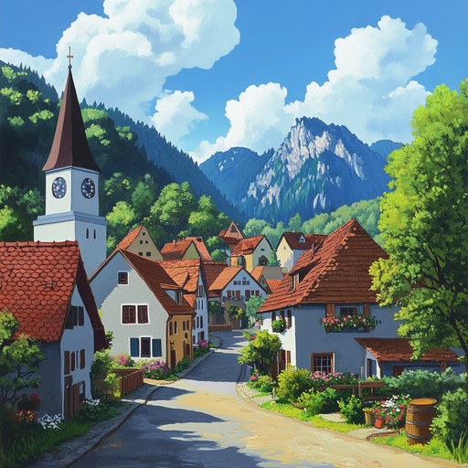 An energetic and joyful instrumental piece featuring lively accordion, catchy melodies, and a steady rhythm. The music captures a sunny summer day on a bavarian hillside, filled with playful vibes and happy moments. Perfect for evoking nostalgic, carefree, and heartwarming feelings.