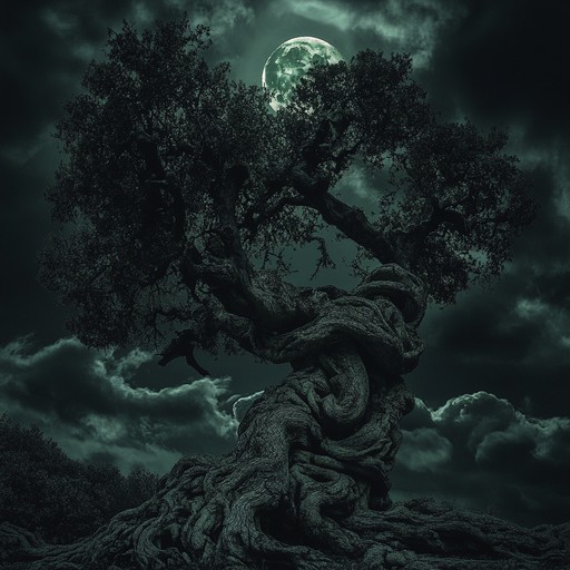 An instrumental dark folk composition that combines dissonant melodies and irregular rhythms to evoke the untamed spirit of ancient forests. The piece features haunting tunes that weave through layers of chaotic percussive elements, creating a soundscape that is both unsettling and mesmerizing.