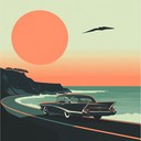 warm, nostalgic instrumental evoking 70s summer sunsets