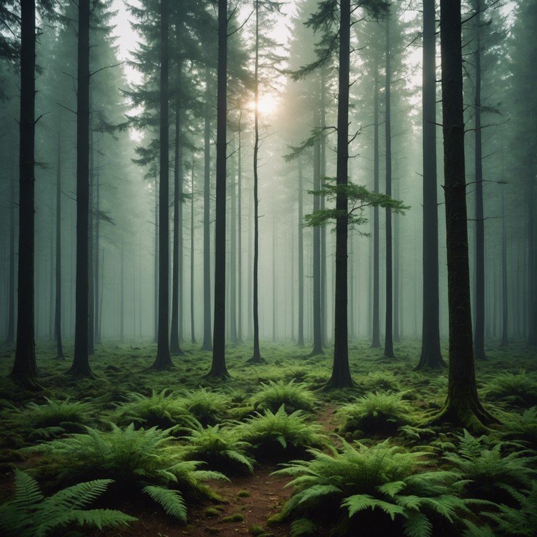 A soothing instrumental piece that encapsulates the gentle sway of forest leaves and the quiet footsteps of unseen creatures. The music guides the listener through a serene journey, mirroring the calm, almost whispered sounds of a lush woodland, encouraging a sense of peace and connection with nature.