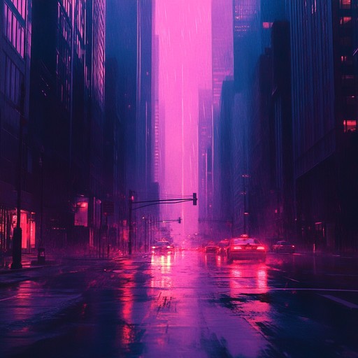 Experience the intensity of an electric sunset on the horizon, with vibrant synths and driving basslines making you feel the pulse of an energetic night in a neon soaked futuristic city.