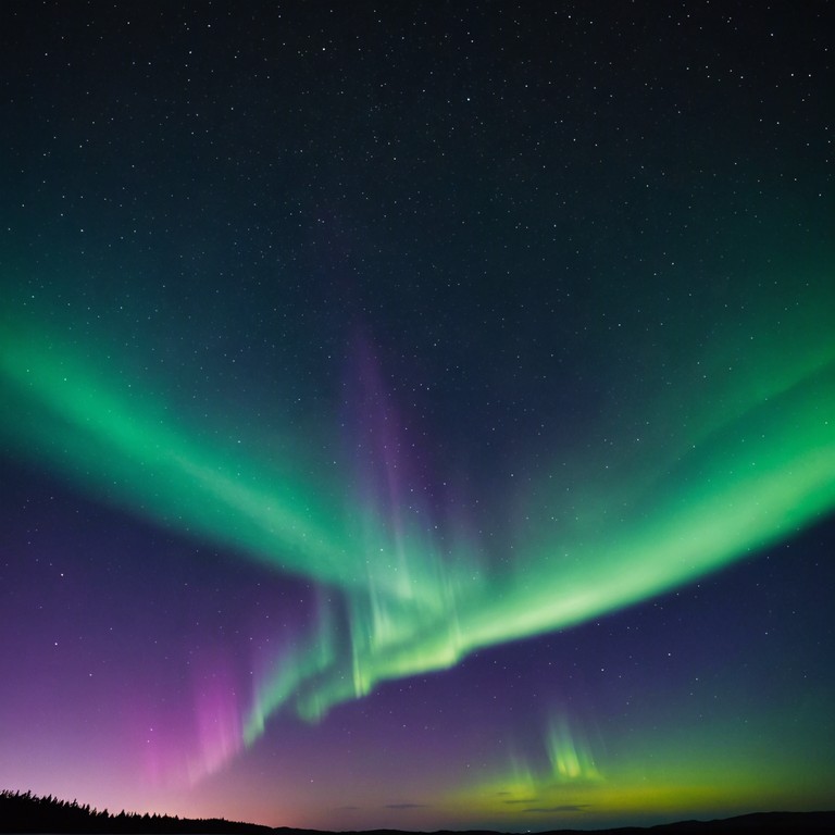 Inspired by the awe inspiring natural phenomenon of the northern lights in finland, this track blends the gentle strumming of an acoustic guitar with the ethereal elements of traditional finnish melodies to create a soundscape that is both uplifting and calming. The song captures the quiet, reflective mood of a clear, starlit night under the aurora borealis, allowing listeners to feel transported to a serene, otherworldly environment.