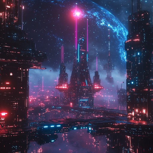 Envision a futuristic metropolis in space with urban grooves as the soundtrack, filled with smooth new jack swing beats and celestial synthesizers that transport you to another dimension.