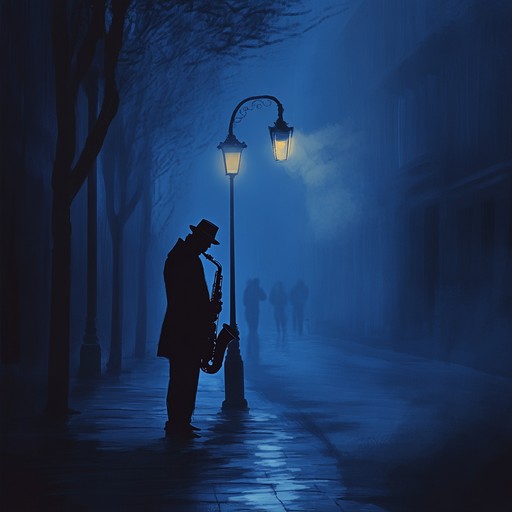 A late night, soul stirring jazz piece featuring a melancholic saxophone that breathes life into the moonlit air, reflecting themes of love lost and introspection. The smooth piano harmonies and subtle brushes on the drums provide a delicate backdrop, creating an intimate atmosphere. This track is ideal for moments of contemplation and emotional release.