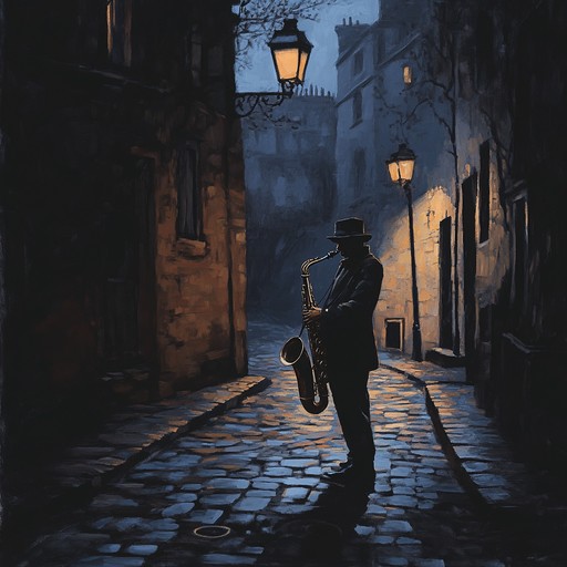 This track combines passionate tango rhythms with suspenseful jazz improvisation, creating an enigmatic and thrilling musical journey led by a saxophone under the moonlight