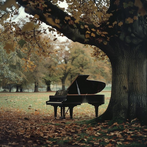 A gentle piano melody unfolds, revealing dramatic emotional layers through the dance of autumn leaves. Each secretive note resonates with love and loss, capturing poignant memories in nature's transitioning beauty.