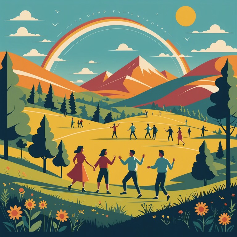 This track combines the lively rhythms of funk with the intricate strings of folk music, producing an upbeat fusion that embodies the joy and vibrancy of a perfect sunny day. An acoustic guitar leads the melody, supported by various percussion instruments and a dynamic bass line, creating a song that encourages the listener to feel happy and energized.